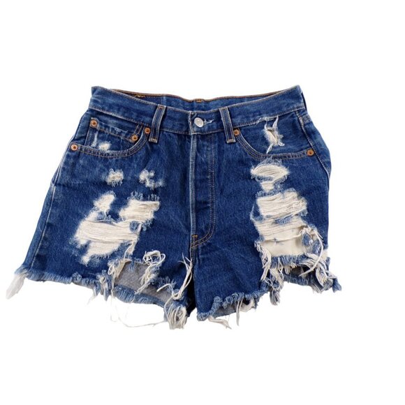 Levi's Vintage ( 1993-2003) 501 Shorts Size 8/29 Distressed Cut Offs #215 - Picture 1 of 6
